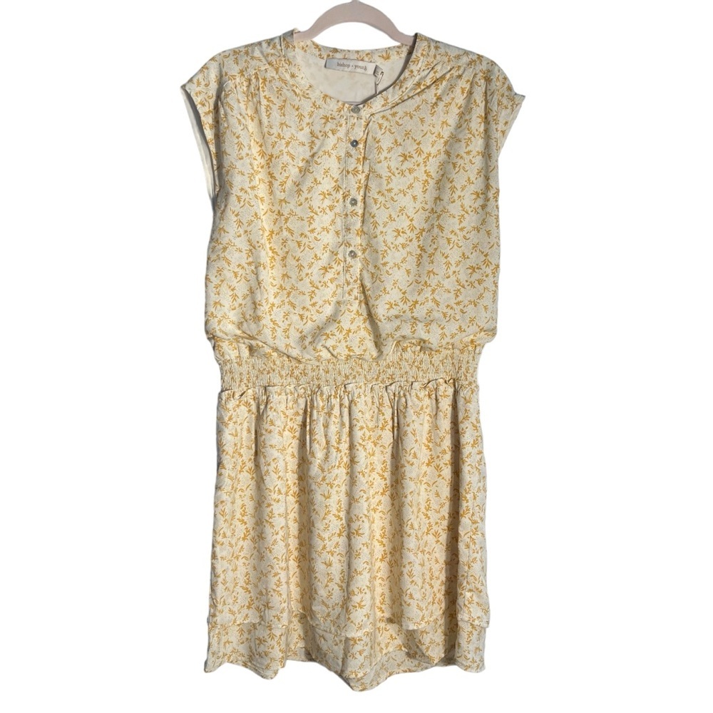 Bishop + Young Kelley Smock Dress Tradewind Floral Print Yellow and White